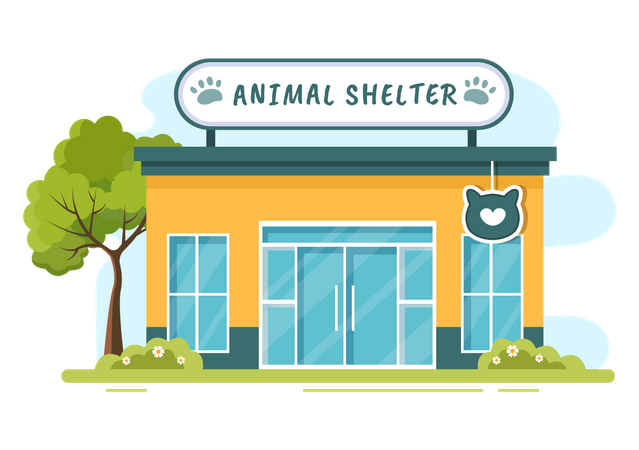 Animal Shelter building  Illustration