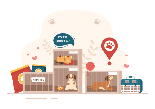 Animal Shelter  Illustration