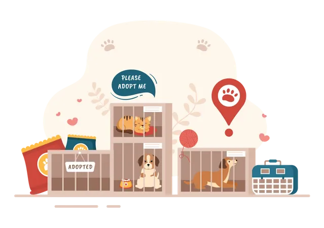 Animal Shelter  Illustration