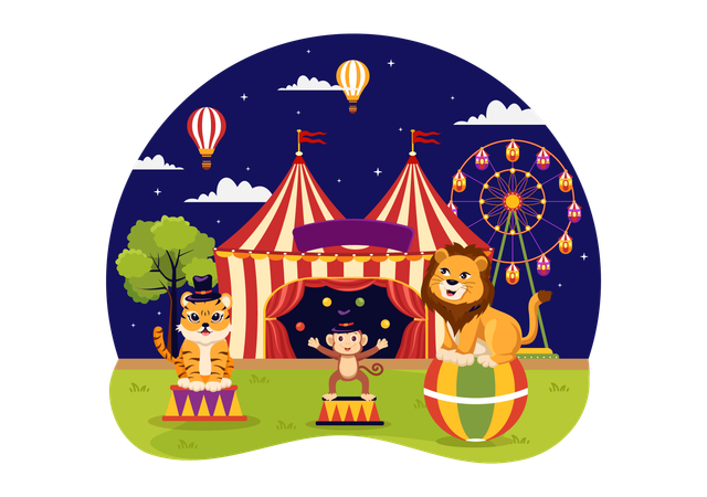 Animales de circo  Ilustración