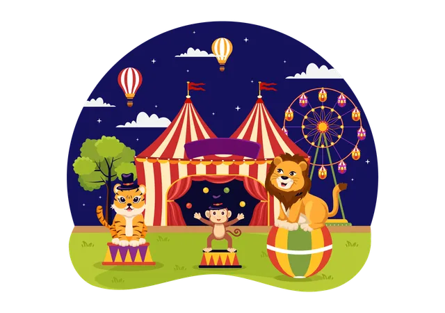 Animales de circo  Ilustración