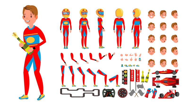 Animated Character Creation Set  Illustration