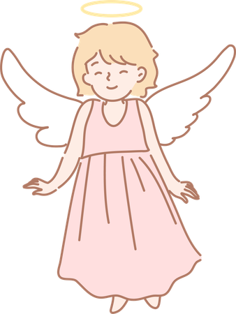 Anjo está feliz  Ilustração