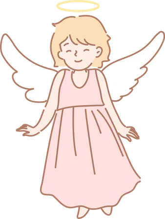 Anjo está feliz  Ilustração