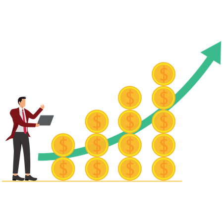 Wachstum der Anleiheninvestitionen mit steigenden Renditen  Illustration
