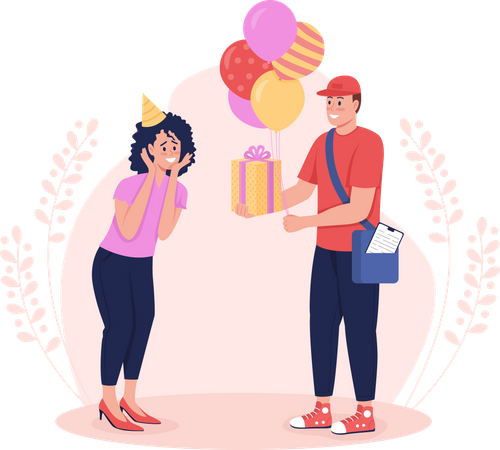 Livraison cadeau d'anniversaire  Illustration