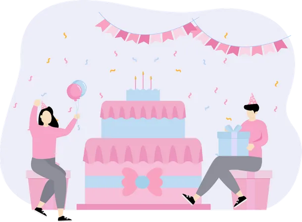 Fête d'anniversaire  Illustration