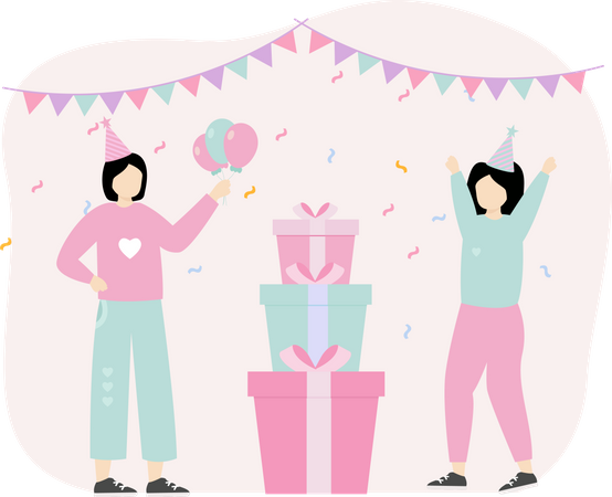 Événement de fête d'anniversaire  Illustration