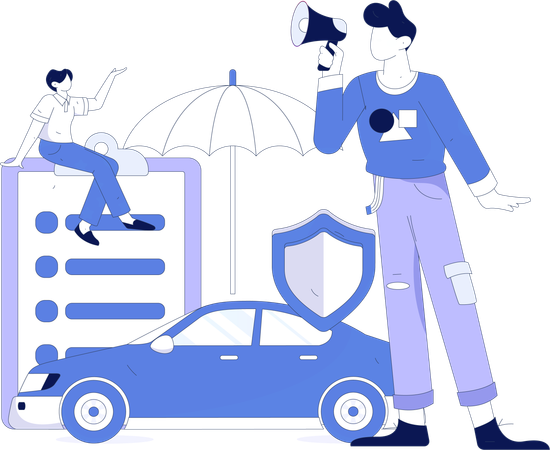 Annonce d'assurance automobile  Illustration