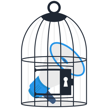 Announcement inside the cage  Illustration