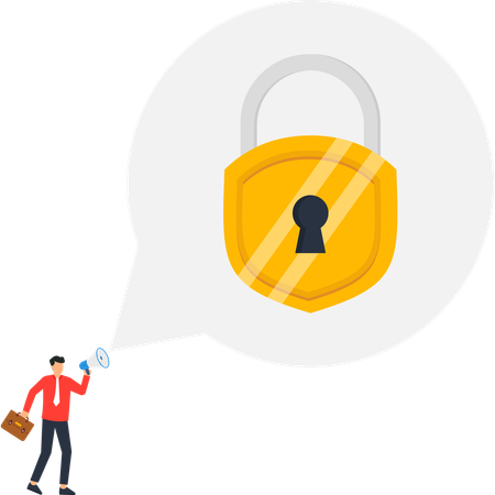 Announcing Data Security Measures Secure Shield Cyber Protection  Illustration
