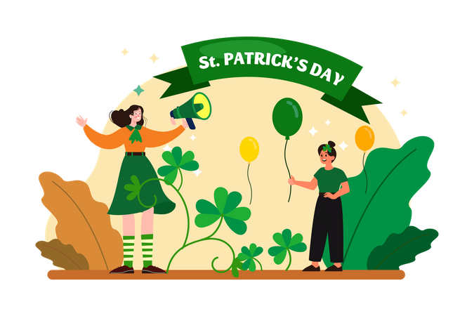 Announcing St Patrick’s Day  Illustration