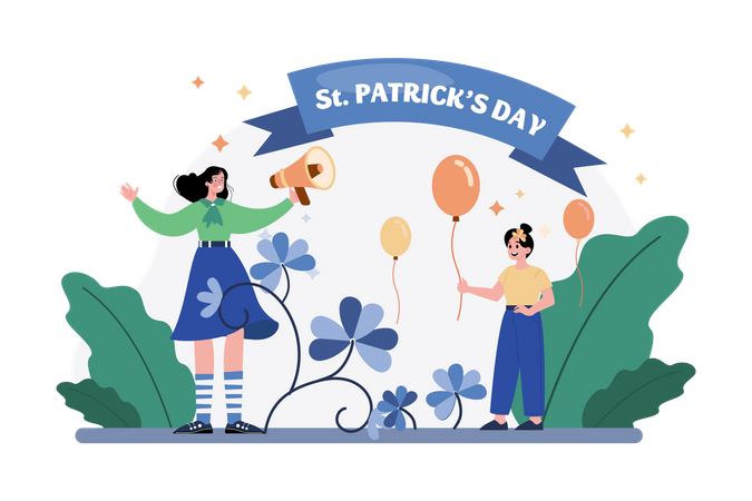 Announcing St Patrick’s Day  Illustration