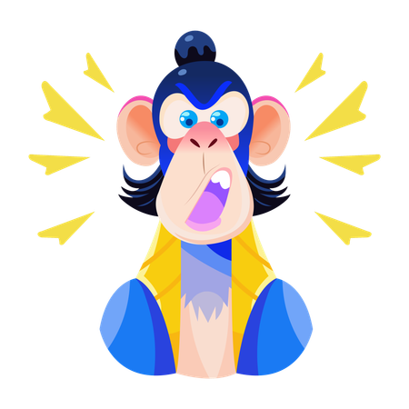 Annoyed monkey character  Illustration