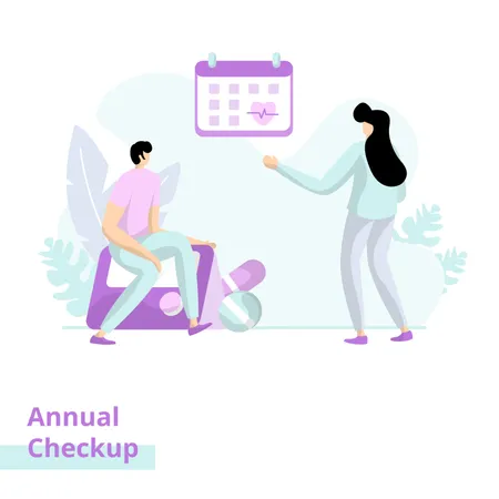 Illustration Annual Checkup Health Checkup Concepts Landing Pages Templates UI Web Mobile App Banner Flyer 일러스트레이션