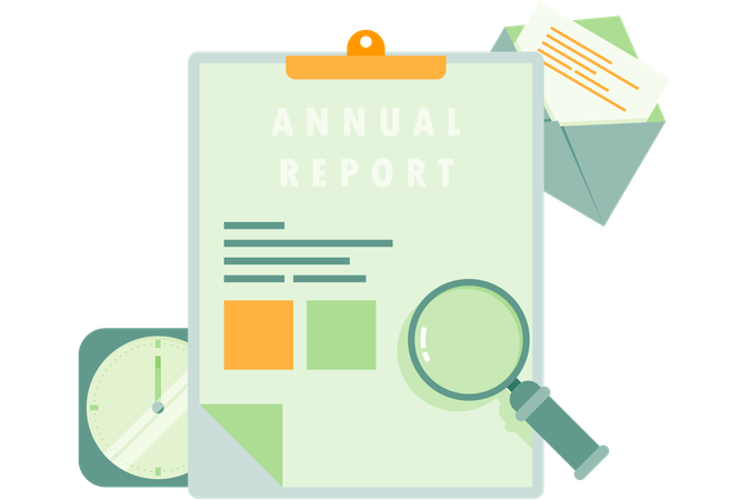 Annual report document  Illustration