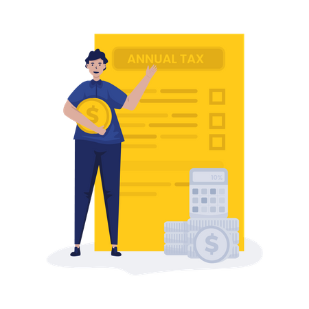 Annual tax form report  Illustration