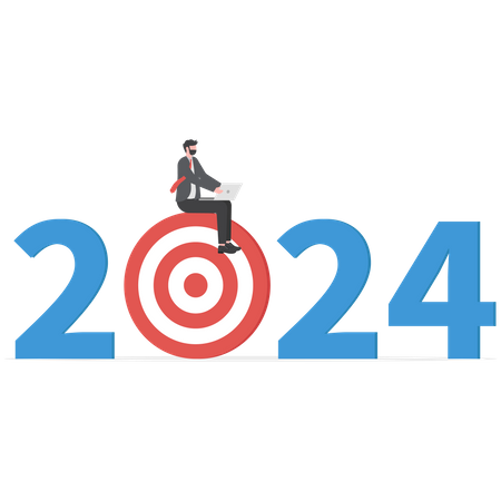 Resolução de negócios futuros para o ano de 2024  Ilustração