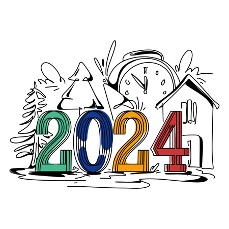 Año nuevo 2024  Ilustración