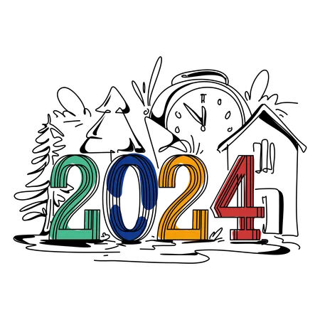 Año nuevo 2024  Ilustración