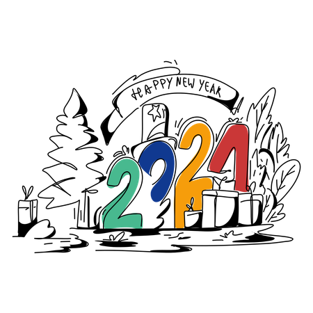 Año nuevo 2024  Ilustración