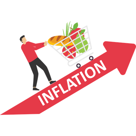 Ansichten von Geschäftsleuten zur Inflationsanalyse  Illustration