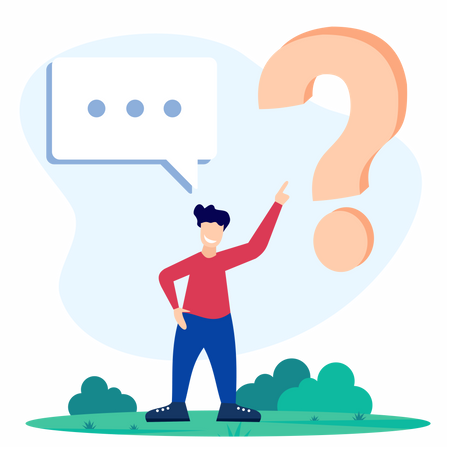 Answering questions Illustration
