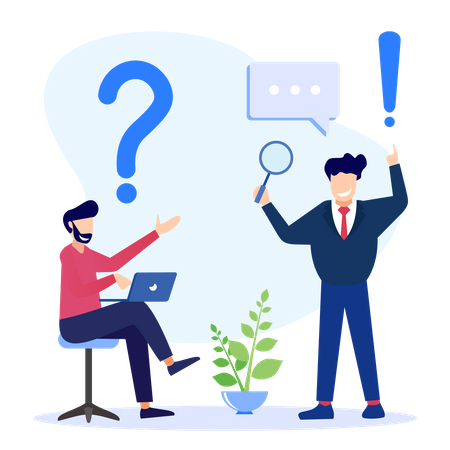 Answering questions  Illustration