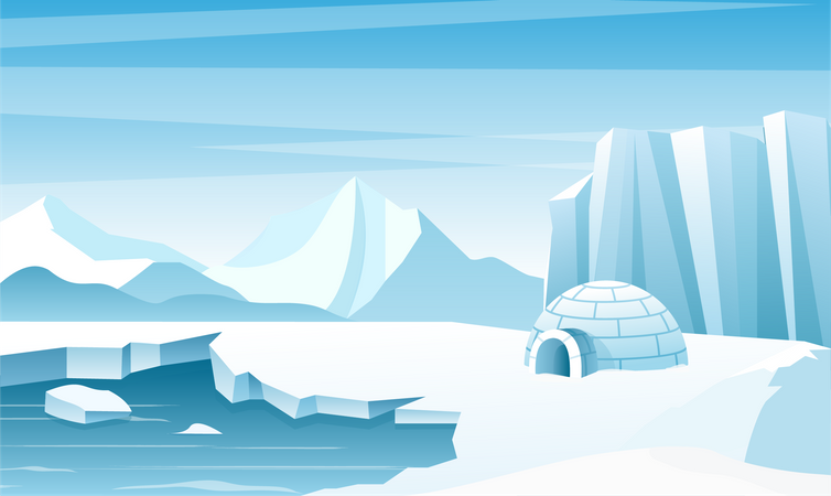Antarctica life  Illustration
