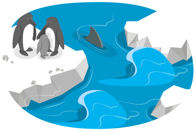 Paysage de l'Antarctique  Illustration