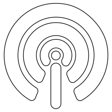 Antena sem fio para podcast  Ilustração