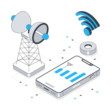 Antena Signal and mobile  Illustration