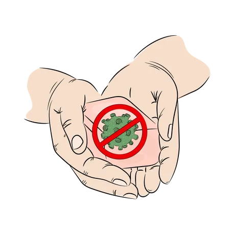 Antibacterial and clean hands Illustration