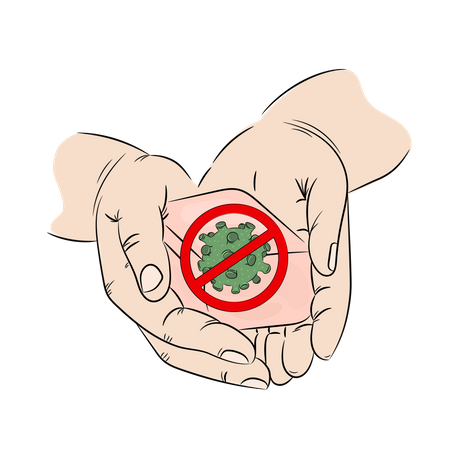 Antibacterial and clean hands  Illustration