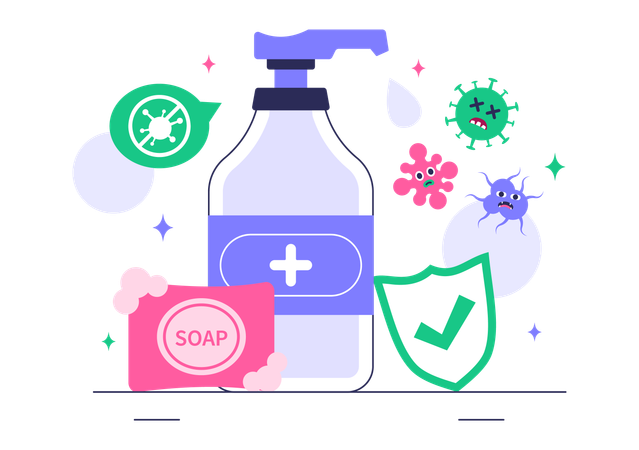 Antibacterial disinfactants  Illustration