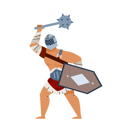 Antigo gladiador europeu  Ilustração