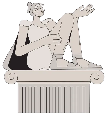 Estatua de mármol antigua de mujer.  Ilustración
