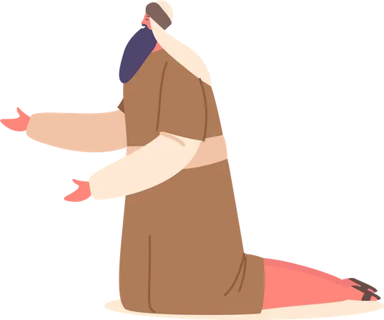 Oración masculina israelita antigua  Ilustración