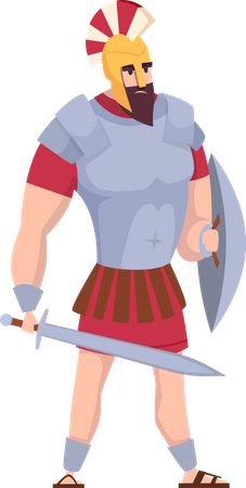 Luchador de batalla de la antigua Roma  Ilustración