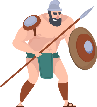 Guerrero de batalla de la antigua Roma  Ilustración