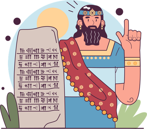 Antike sumerische Sprache und Schrift  Illustration