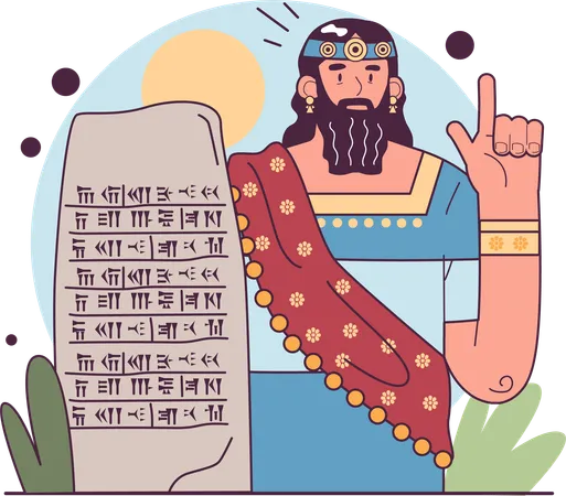 Antike sumerische Sprache und Schrift  Illustration