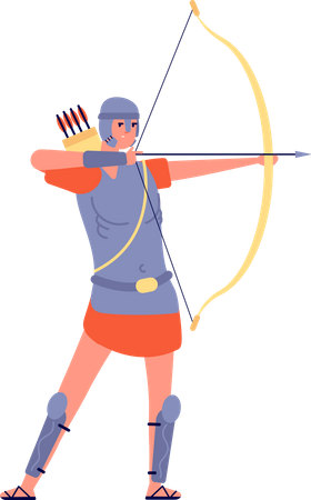 Bogenschütze im antiken Rom  Illustration