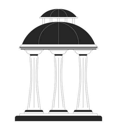 Antique gazebo with dome roof  Illustration