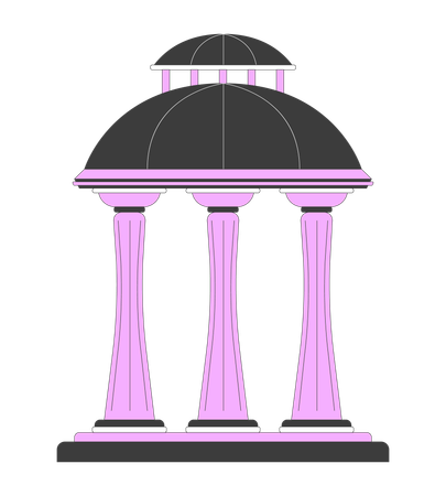 Antique gazebo with dome roof  Illustration