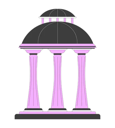 Antique gazebo with dome roof  Illustration