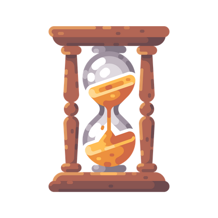 Antique wooden hourglass  Illustration