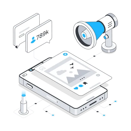 Anuncio de ingresos digitales  Ilustración