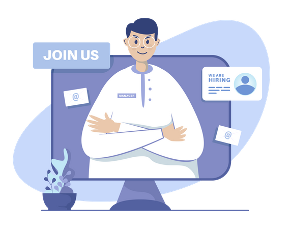 Anúncio de recrutamento on-line  Ilustração