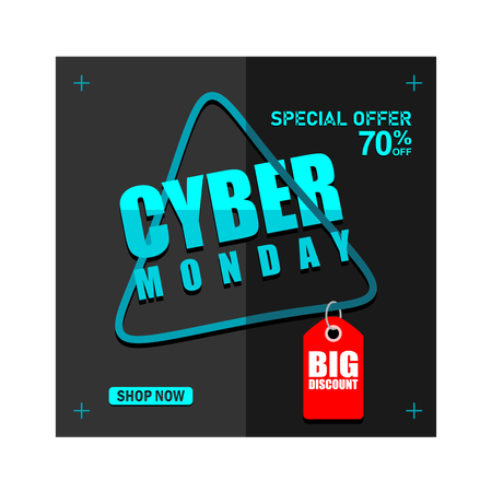 Anuncio de venta del Cyber ​​Monday  Ilustración